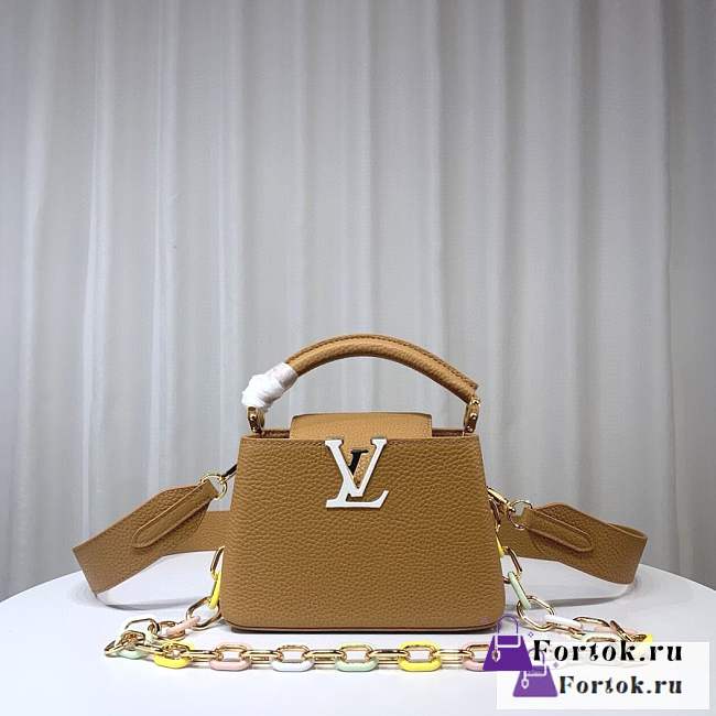Fortok Louis Vuitton Capucines Bag Brown M21798 21x14x8cm - 1