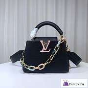 Fortok Louis Vuitton Capucines Bag Black M21798 21x14x8cm - 1