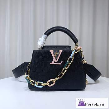 Fortok Louis Vuitton Capucines Bag Black M21798 21x14x8cm