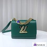Fortok Louis Vuitton Twist Medium Bag Green M21649 19x15x9cm - 1