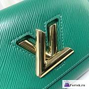 Fortok Louis Vuitton Twist Medium Bag Green M21649 19x15x9cm - 2