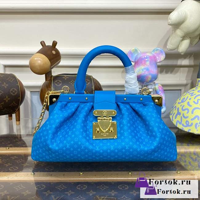 Fortok Louis Vuitton Monogram Clutch Blue M22327 28x14x10cm - 1