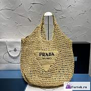 Fortok Prada Raffia Tote Bag Beige - 1