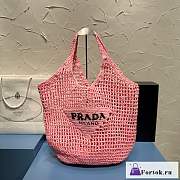 Fortok Prada Raffia Tote Bag Pink - 1