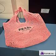 Fortok Prada Raffia Tote Bag Pink - 3