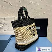 Fortok Prada Logo Raffia Tote Bag 49x35x15cm - 5