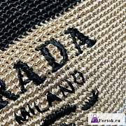 Fortok Prada Logo Raffia Tote Bag 49x35x15cm - 2