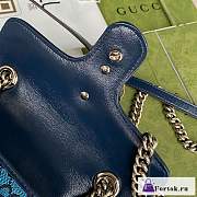 Fortok Gucci Marmont Blue Bag Canvas 22x14x6cm - 3