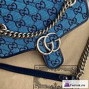 Fortok Gucci Marmont Blue Bag Canvas 22x14x6cm - 2