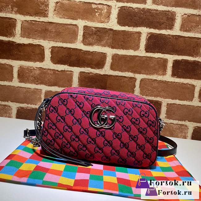 Fortok Gucci Marmont Red Bag Canvas 24x12x7cm - 1