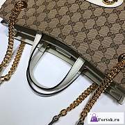 Fortok Gucci Horsebit 1955 Clothe Tote Bag Beige/White 621144 35x27x12cm - 4