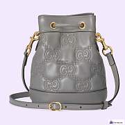 Fortok Gucci GG Matelassé Bucket Bag Grey 16x20x9.5cm - 5