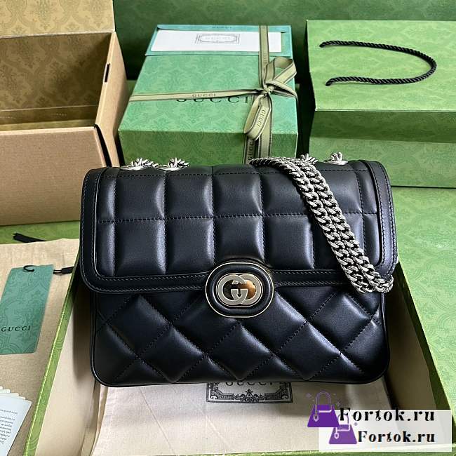 Fortok Gucci Black Deco Shoulder Bag 25x19.5x8cm - 1
