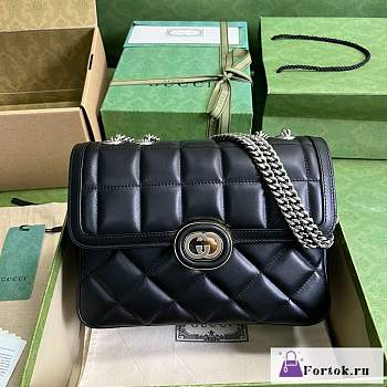 Fortok Gucci Black Deco Shoulder Bag 25x19.5x8cm