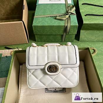 Fortok Gucci White Deco Shoulder Bag 18x14.5x8cm