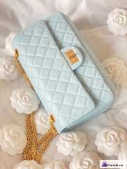 Fortok Chanel 2.55 Reissue Chervon Bag Blue 20cm - 5
