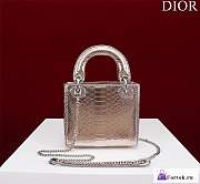 Fortok Dior Lady Mini Bag Crocodile Skin White 17x15x7cm - 1