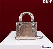 Fortok Dior Lady Mini Bag Crocodile Skin White 17x15x7cm - 3