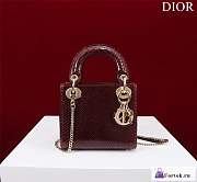 Fortok Dior Lady Mini Bag Crocodile Skin Red 17x15x7cm - 1