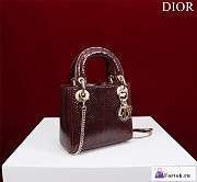 Fortok Dior Lady Mini Bag Crocodile Skin Red 17x15x7cm - 2