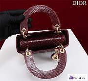 Fortok Dior Lady Mini Bag Crocodile Skin Red 17x15x7cm - 3