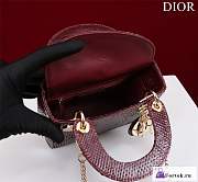 Fortok Dior Lady Mini Bag Crocodile Skin Red 17x15x7cm - 6