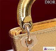 Fortok Dior Lady Mini Bag Crocodile Skin Gold 17x15x7cm - 2