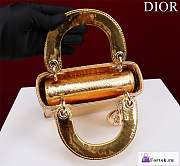 Fortok Dior Lady Mini Bag Crocodile Skin Gold 17x15x7cm - 3