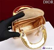 Fortok Dior Lady Mini Bag Crocodile Skin Gold 17x15x7cm - 5