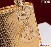 Fortok Dior Lady Mini Bag Crocodile Skin Gold 17x15x7cm - 6