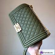 Fortok Chanel Leboy Bag Green Gold Buckle 25cm - 3