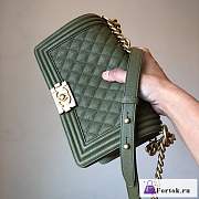 Fortok Chanel Leboy Bag Green Gold Buckle 25cm - 4