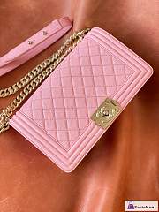 Fortok Chanel Leboy Bag Pink Gold Buckle 25cm - 3