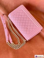 Fortok Chanel Leboy Bag Pink Gold Buckle 25cm - 2