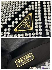 Fortok Prada Grey Mini Crystal-embellished Triangle Logo Shoulder Bag  - 2