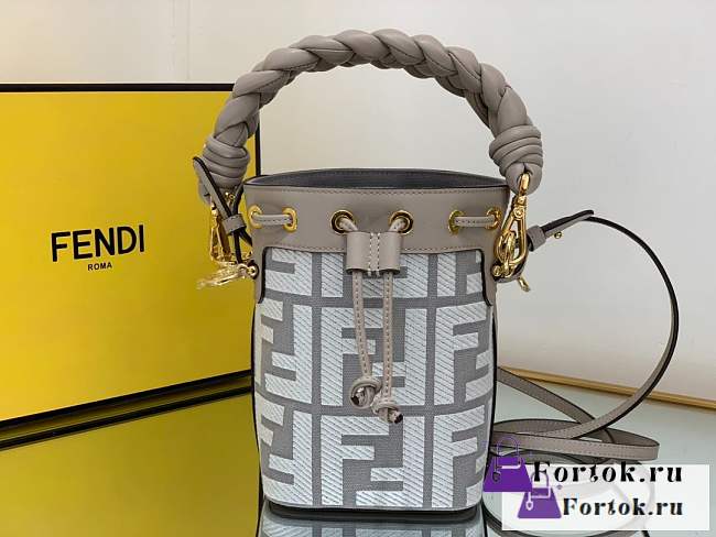 Fortok Fendi Mon Tresor FF Canvas Mini Bag Grey Brown - 1