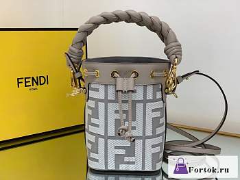 Fortok Fendi Mon Tresor FF Canvas Mini Bag Grey Brown