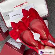 Fortok Salvatore Ferragamo Reda Slingback Pumps Red - 5