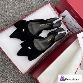 Fortok Salvatore Ferragamo Reda Slingback Pumps Black