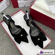 Fortok Salvatore Ferragamo Reda Slingback Pumps Black - 4