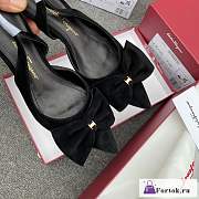 Fortok Salvatore Ferragamo Reda Slingback Pumps Black - 5