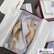 Fortok Salvatore Ferragamo Reda Slingback Pumps Beige - 3