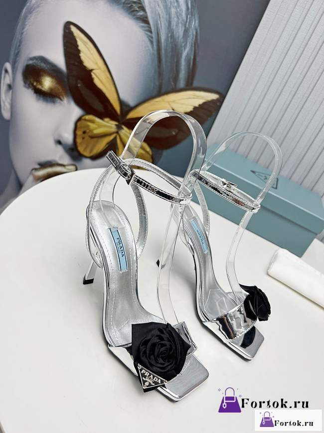 Fortok Prada High-Heel Sandals Silver - 1