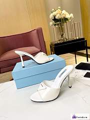 Fortok Prada Brushed Leather Sandals White - 5