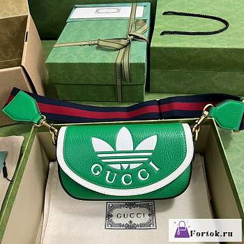 Fortok Gucci x Addidas Mini Bag Green 727791 20.5x12x5.5cm