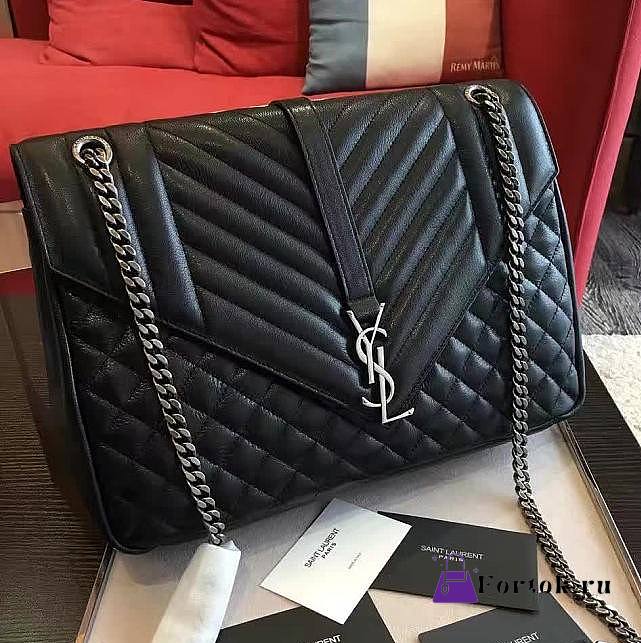 YSL ENVELOPE Satchel Large Black 5118 31cm - 1