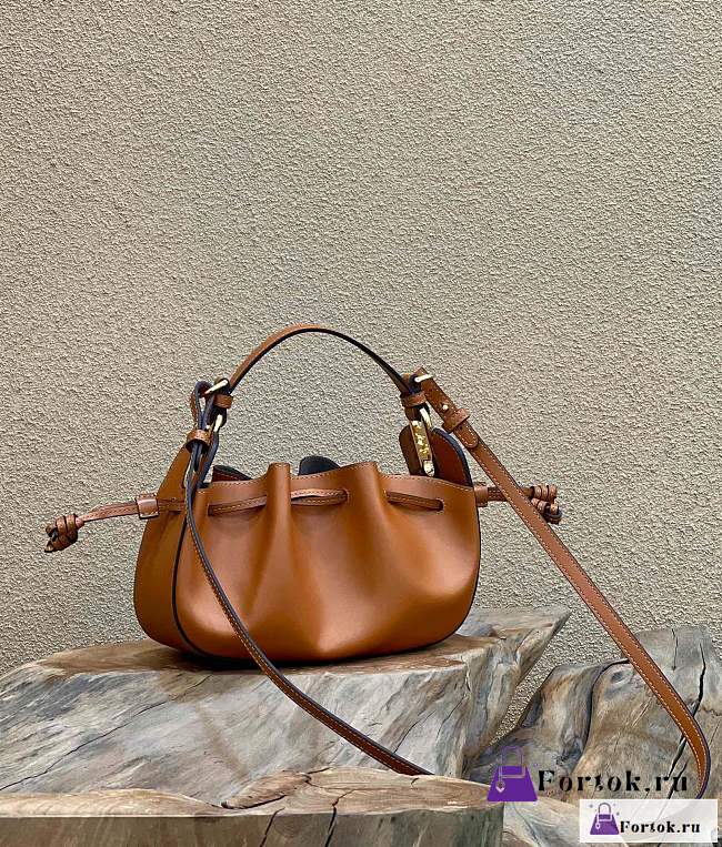 Fortok Fendi Brown Pomodorino Mini Bucket Bag 24×9.5×14cm - 1