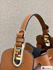 Fortok Fendi Brown Pomodorino Mini Bucket Bag 24×9.5×14cm - 4