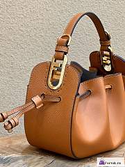 Fortok Fendi Brown Pomodorino Mini Bucket Bag 24×9.5×14cm - 3