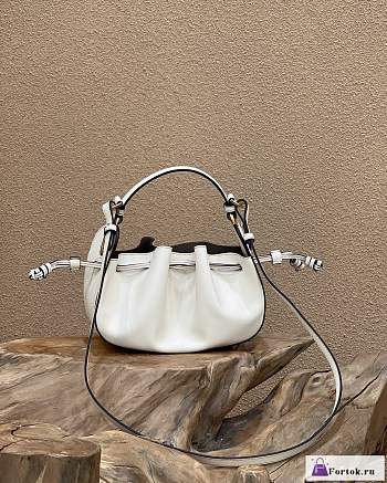 Fortok Fendi White Pomodorino Mini Bucket Bag 24×9.5×14cm